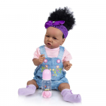 KEIUMI Juodosios Afrikos Reborn pilno silikono lėlės 23 colių gyvybės naujagimio bamblys vonios lėlės žaislai vaikams žaidimų draugo gimtadienio dovana 57 cm