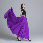 Pavasario sijono sluoksnio &scaron;ifoniniai ilgi sijonai moterims Eleganti&scaron;ki laisvalaikio auk&scaron;to juosmens Boho Beach Maxi sijonai Saias Femme S violetinė