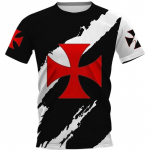 Mados Retro Knights Tamplierių 3D spaudiniai Vyri&scaron;ki mar&scaron;kinėliai Vasaros laisvalaikio gatvių apranga Poros mar&scaron;kinėliai trumpomis rankovėmis palaidinukės Drop Shipping 6XL M