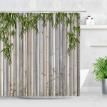 Zen Green bambuko Budos du&scaron;o užuolaidos peizažas vandens žvakių akmuo Lotu augalų sodas peizažas vandeniui atsparus vonios užuolaidos ekranas 180x180cm