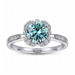 BagueRingen Prabangūs 925 Sterling Sidabro Tikras Moissanite Žiedai 1ct Rožinė Mėlyna Žalia Spalva Moissanite Akmens vestuvių vakarėlis Juwerly 8 mėlyna
