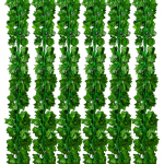 12 vnt. 83 pėdų dirbtinių gebenės girliandų, vynuogienų, netikrų žalumynų lapų, kabančių augalų girlianda vestuvėms Sweetpotato Leaves
