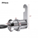 2 raktai Cam Lock &scaron;altai valcuotas plienas pa&scaron;to dėžutės spintelei 30mm