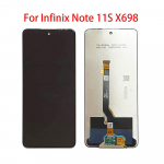 LCD ekranas Infinix Note 11S X698 LCD ekranas jutiklinis ekranas skaitmenizatorius pilnas mazgas pakeitimas juoda