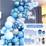 Mėlynas Macaron balionas girliandos arkos rinkinys Gimtadienio vakarėlio dekoro folija Latekso balionas Vestuvių gimtadienio vakarėlis Baby Shower vaikams As picture gray