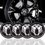 4 x Tiger Head automobilio vairo padangos ratas centrinis automobilio lipdukas, stebulės dangtelio emblema, ženklelio lipdukai simbolis