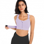 Moteri&scaron;kos sportinės liemenėlės pėdkelnės &bdquo;Crop Top&ldquo; jogos liemenės priekinis užtrauktukas, reguliuojamas dirželis, atsparus smūgiams, sporto salė, sportinė liemenėlė XXL