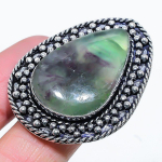 Natural Green Fluorite Gemstone 925 Sterling Silver Gift Ring Size 8.5 z3g83