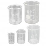 5 vnt. Laboratorijos cheminė žema eksperimentinė įranga skaidraus borosilikato formos stiklinės stiklinės