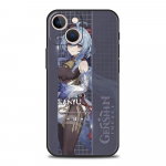 Genshin Impact Žaidimo Vaidmuo iPhone 11 12 13 15 14 Pro Max Telefono Dėklas X XR XS 7 8 Plus SE 2020 Prabangus Juodas Mink&scaron;tas Vir&scaron;elis Funda iPhone 11