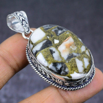 Zebra Jasper Gemstone 925 Steling Silver Jewelry Pendant 2.17 w8n37