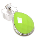 Green Chalcedony Gemstone Handmade 925 Sterling Silver Pendant 1.85 n2f52