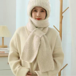 &Scaron;iltos žieminės megztos storos skarelės kepuraitės moterims lauke, labai elastinga vėjo kepurė smėlis