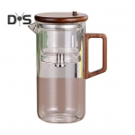 550/750 ml arbatinukas su infuzoriumi medinėmis rankenomis arbatinukas Borosilikatinio stiklo arbatinukas Vandens atskyrimo technologija be la&scaron;ų snapelis Easy Care arbatinukas 750ML gryna