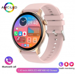 2024 m. NFC i&scaron;manusis laikrodis, moteri&scaron;kas 390*390 ekrano GPS judėjimo sekimo sportiniai laikrodžiai moteri&scaron;kas magnetinis įkrovimas Bluetooth skambučių EKG i&scaron;manusis laikrodis Silicon rožinė