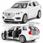 Nauja 1:32 &bdquo;Volvo XC90&ldquo; visureigio lydinio automobilio modelis, liejamas metalinis modelis, garsas ir lengvas vaiki&scaron;kas žaislinis automobilis, centrinė konsolė, papuo&scaron;alai vaikams berniukams, dovana balta