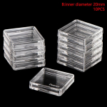 10 vnt. Kvadratinių Skaidrių Apsauginių Konteinerių Dėklas Žetonų Stalo Žaidimų Laikiklio Dėžutės B