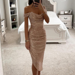 Seksuali asimetri&scaron;ka blizganti blizgučiais sulankstoma ilga suknelė eleganti&scaron;ka vientisa žieminė banketinė suknelė moterims 2024 m. vieno peties &bdquo;Bodycon&ldquo; &scaron;ventinė suknelė S