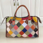 Stilius Sub-Oda Moteri&scaron;ka Rankinė Rankinė Spalvota Karvės Oda Rombų Sujungimas Pečių Kurjerio Krep&scaron;ys Kasdienis Didelis Krep&scaron;ys įvairiaspalvis