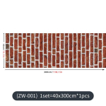 Plytų lipdukai 3D lipnūs pramoninio stiliaus dekoratyviniai sienų lipdukai PVC tapetų lipdukai 40cm x 300cm