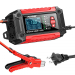 2 viename automobilio akumuliatoriaus įkroviklio testeris 12V/24V CCA SOH SOC analizatoriaus rinkinys AGM GEL LiFePO4 motociklų ir automobilių akumuliatoriams US Plug raudona