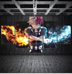 Drobės spaudinys My Hero Academia Sienų dailė 5 dalių Todoroki Shoto Animacinio filmo veikėjo paveikslėlis Anime plakatas Namų dekoras Modulinė tapyba 40x60cm*2 40x80cm*2 40x100cm*1