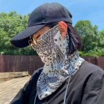 Madinga punk apsaugos nuo saulės kaukė vyrams, moterims, vasarai, veidui, kaklui, apsaugai nuo UV spindulių, ausų &scaron;alikas Hip Hop lauko sportui dviračių &scaron;alikai. balta