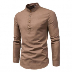 Vyri&scaron;ki verslo mar&scaron;kiniai Slim Fit stovima apykakle Lengva kvėpuojanti stilingi ilgomis rankovėmis vyri&scaron;ki mar&scaron;kiniai M