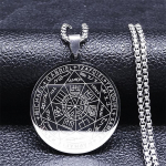 Septyni Arkangelai Amuletas Nerūdijančio plieno karoliai Vyri&scaron;ki Saliamono antspaudas Talismanas karoliai Apsauga Juvelyrinė apykaklė hombre N1162S2