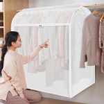 3D Transparent Non-woven Garment Bag: Dust Cover for Dresses, Coats, Suits, and Evening Gowns 50cm Side * 60cm Front * 100cm Height