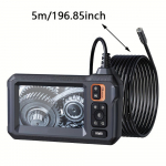 Pramoninis endoskopas su lempa, 8 mm endoskopinė kamera 4,3 colio LCD ekranas, tinka automobilių vamzdžiams, kanalizacijai, sienoms, drenažui, namų dekoravimo įrankiai Black - 196.9 inches