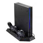 Vertikalus stovas PS4 Pro su au&scaron;inimo ventiliatoriumi, vienu metu įkraunantis 2 valdiklius