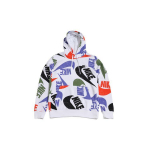 Nike Sportswear Club Graffiti Print Brushed Fleece Jacket Vyrams Mėlyni Megztiniai, Daugiaspalviai CJ6313-891 L