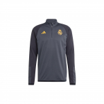 Adidas Real Madrid Tiro 23 Treniruočių džemperis su mozaikos logotipu Vyri&scaron;ki vir&scaron;utiniai drabužiai Anglies juodos spalvos IB0036 M