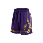 Nike Vienspalviai Dryžuoti Los Angeles Lakers Tinklelio &Scaron;ortai Su Rai&scaron;teliu Ir Logotipo Spaudiniu Moteri&scaron;ki Apatiniai Violetiniai DR2369-504 M