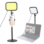 2 vnt. stalinis LED vaizdo &scaron;viesos panelis 12W vaizdo konferencijų &scaron;viesa Zoom susitikimui 3000K 6500K fotografijos užpildymo &scaron;viesa 1-Pack