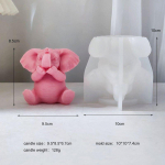 3D dramblio silikono žvakės formos mielas gyvūnų aromaterapinis gipso dervos muilo gamybos įrankis, pasidaryk pats, rankų darbo namų dekoravimo menas