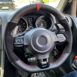 Pasidaryk pats automobilio vairo užvalkalas Juodas zom&scaron;as Volkswagen Golf 6 GTI MK6 VW Polo GTI Scirocco R Passat CC R-Line 2010 3