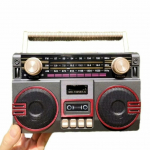 Retro Saulės Radijas FM AM SW Ne&scaron;iojamas Imtuvas Bluetooth 5.3 Garsiakalbis MP3 Muzikos Grotuvas Palaiko USB TF Kortelę Type-C Įkrovimą raudona