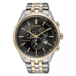 Citizen Chronograph Juodas Analoginis Verslo Saulės Maitinamas Laikrodis Japonija Citizen Eco-Drive AT2144-54E Vyri&scaron;kas Laikrodis, Užsienio, juoda