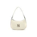 MLB Monogramų serija NY Yankees Retro gėlių ra&scaron;to raidė Metalinis logotipas Dirbtinės odos krep&scaron;ys Unisex peties krep&scaron;ys Kreminės baltos spalvos 3ABQS022N-50CRS Cream White
