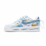 Nike Air Force 1 Ocean Hunting Karvės Odos Atsparūs Dilimui Neslystantys Žemi Kateboardo Batai Unisex Mėlyni Balti CW2288-111(Komanda997-) 38.5