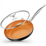 KOCH SYSTEME CS 8 colių varinė nelipni keptuvė su dangčiu Atspari keraminė danga Keptuvė &Scaron;efo keptuvė Indukcijai tinkama