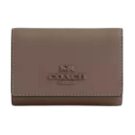 Coach Micro 11 Logotipo Spaudės Užsegimas Rafinuota Ver&scaron;io Oda Piniginė Moteri&scaron;ka piniginė Tamsaus Akmens CP260-IMV2R Dark Stone Color