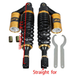 320mm 340mm 360mm 380mm 400mm Universalus U tipo/Apvalios skylės oro amortizatorius Galinės pakabos spyruoklė Motoroleris Purvo dviratis Kartingas Keturratis ATV Motociklas 320mm U type