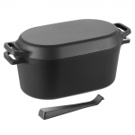 Ketaus puodas duonos kepimui Raugintos te&scaron;los kepimo forma 2 viename Ketaus ovalus puodas ir keptuvė 3,6Qt tro&scaron;kintuvas tro&scaron;kinimui, tro&scaron;kiniams, kepimui
