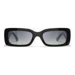 Chanel 24K stačiakampiai akiniai nuo saulės su užra&scaron;u ant &scaron;ventyklų Unisex akiniai nuo saulės Juodi CH5534A-C622S8 F,Black (Asia Version)