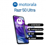 Motorola Moto Razr 50 Ultra i&scaron;manusis telefonas palaiko Nano-SIM+eSIM, Visi&scaron;kai naujas 256GB mėlyna