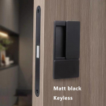 Naujo stiliaus be rankenų plok&scaron;čias užraktas modernus miegamojo magnetinis įleidžiamas durų rankena tylus stumiamas ir traukiamas nematomas stumdomų durų užraktas black-Keyless
