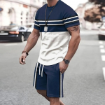 Trend Color Block mar&scaron;kinėliai ir rai&scaron;telių &scaron;ortų komplektas Vyri&scaron;kas laisvalaikio sportinis trumpų rankovių &scaron;ortų komplektas Vyri&scaron;kas vasaros laisvalaikio kostiumas S